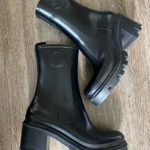 Moncler heeled boots black LOFTGRIP RAIN BOOTS